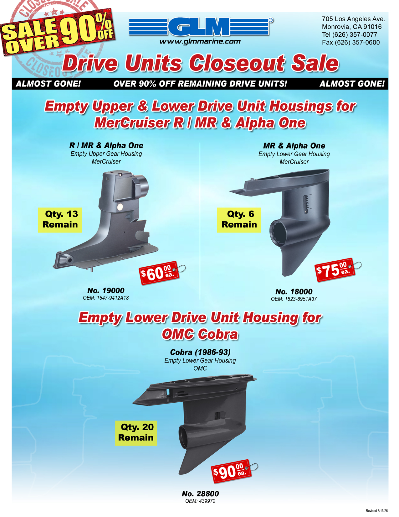 Drive Units Closeouts