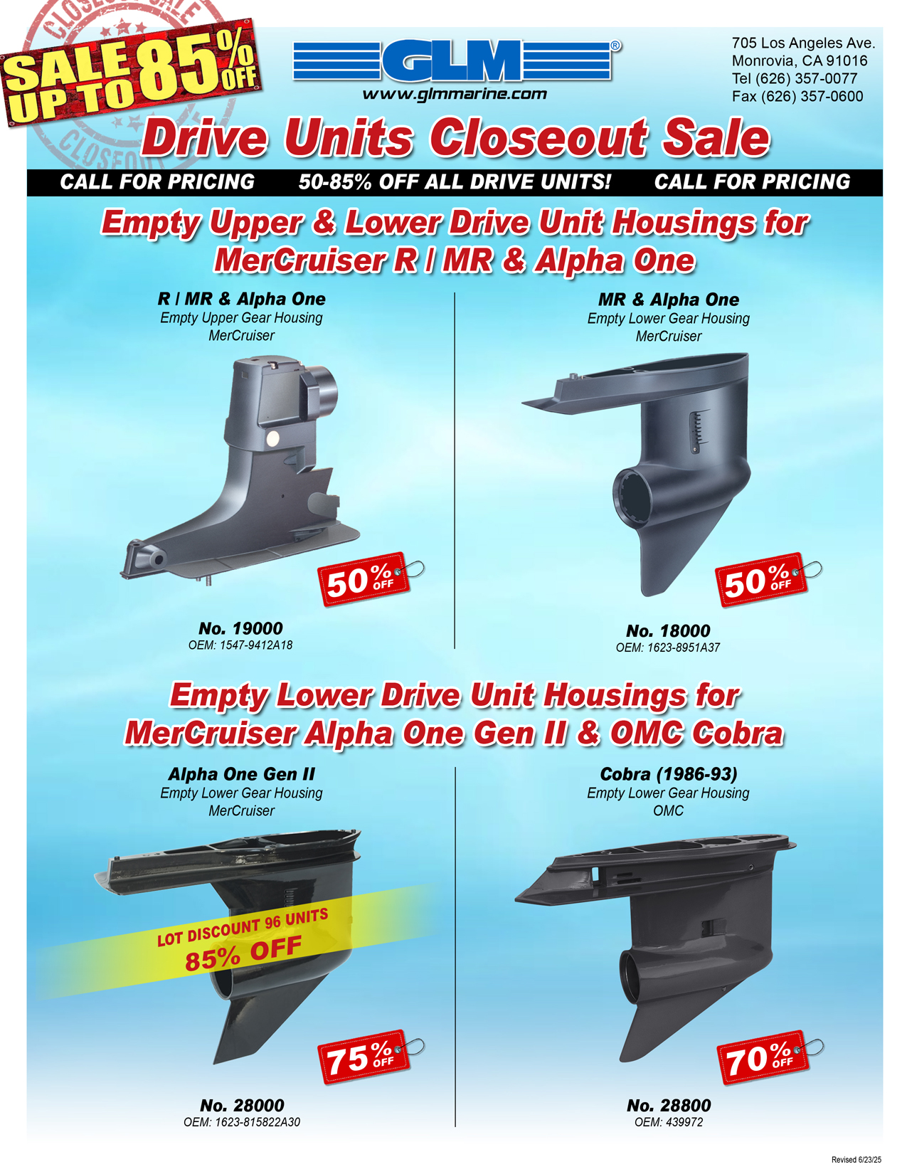Drive Units Closeouts
