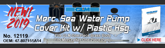 NEW! Merc. Sea Water Pump Cover Kit w/ Plastic Housing